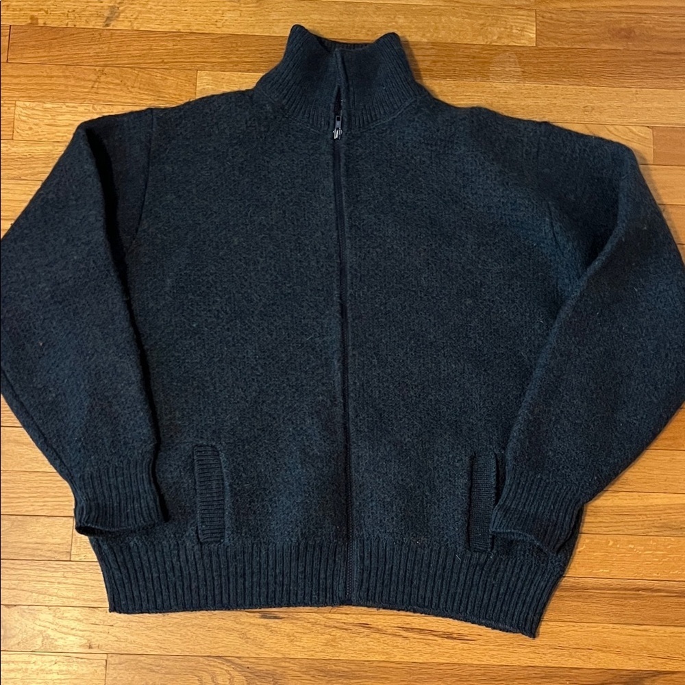 L.L. Bean Men's Vintage Marled Wool  Zip-Up Sweater size XL